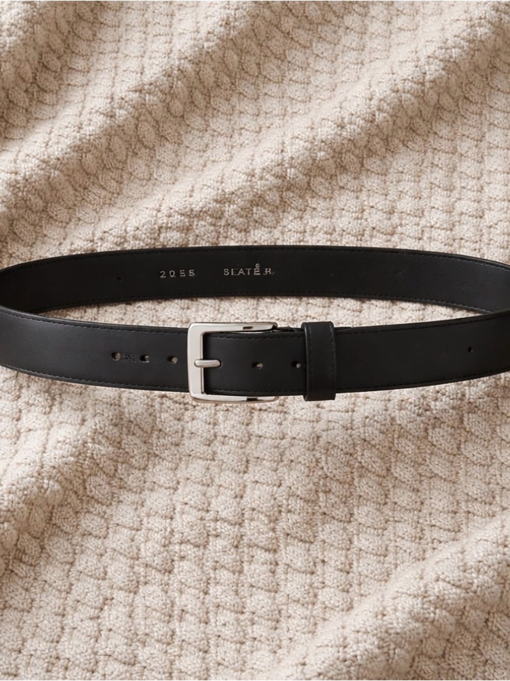 Filson Black Leather Belt with Silver Buckle - Picture 2 of 6
